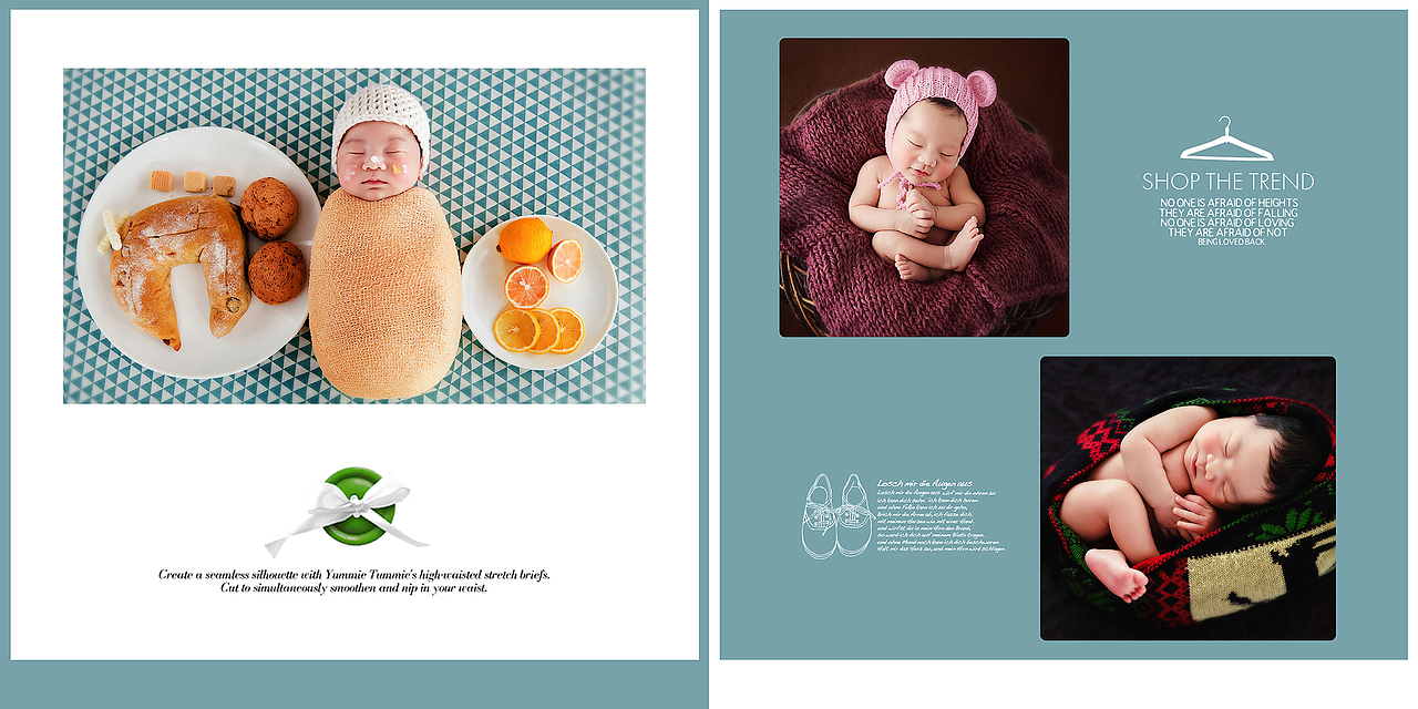 儿童摄影画册 封面封底内页排版设计