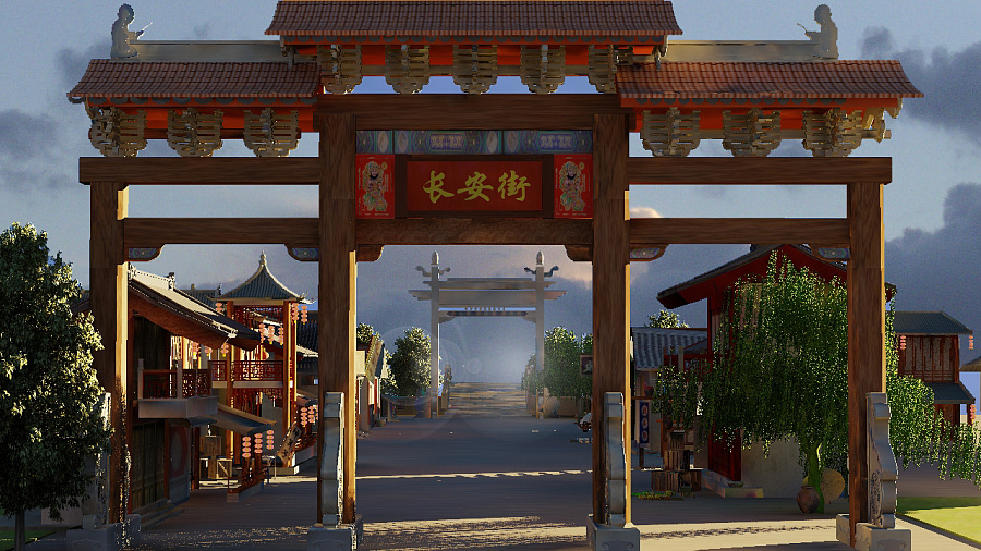 长安街道3d建模|场景|三维|林十木 - 原创设计作品 - 站酷 (zcool)