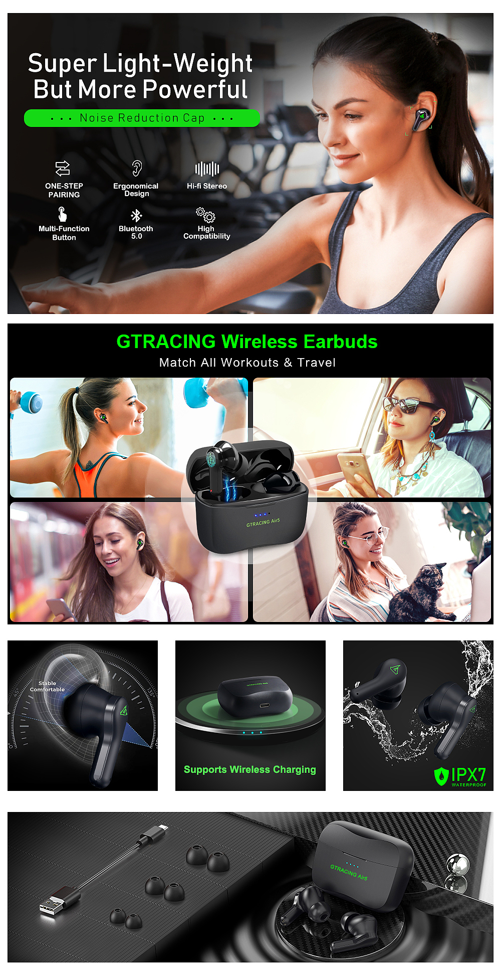 亚马逊蓝牙无线耳机A+海报设计