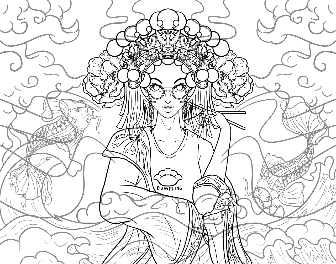 国潮插画---京剧女孩