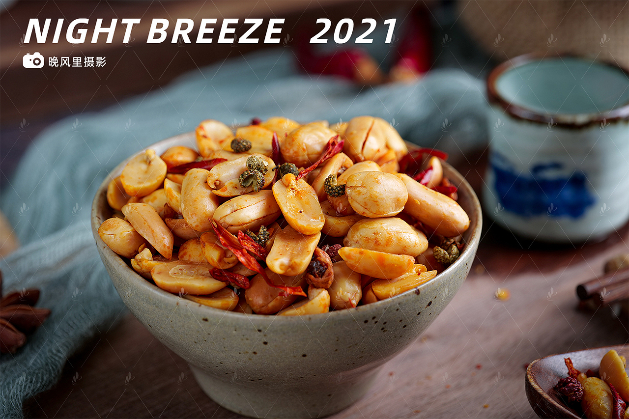 美食摄影,麻辣花生酒鬼花生摄影