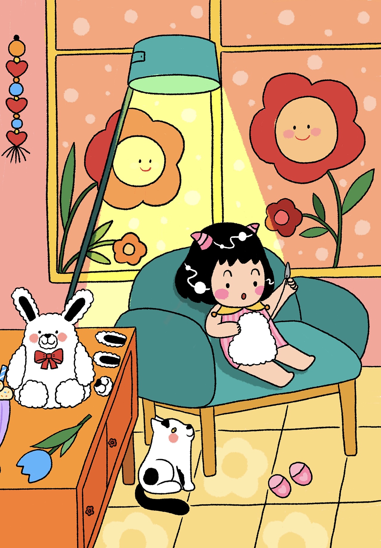 MOOYO 和大兔子 - 遇见甜蜜（图ZMjE4ODE5NTQ4） - 艺术插画 - 站酷设计师MOOYO麻药原创素材 - 站酷ZCOOL