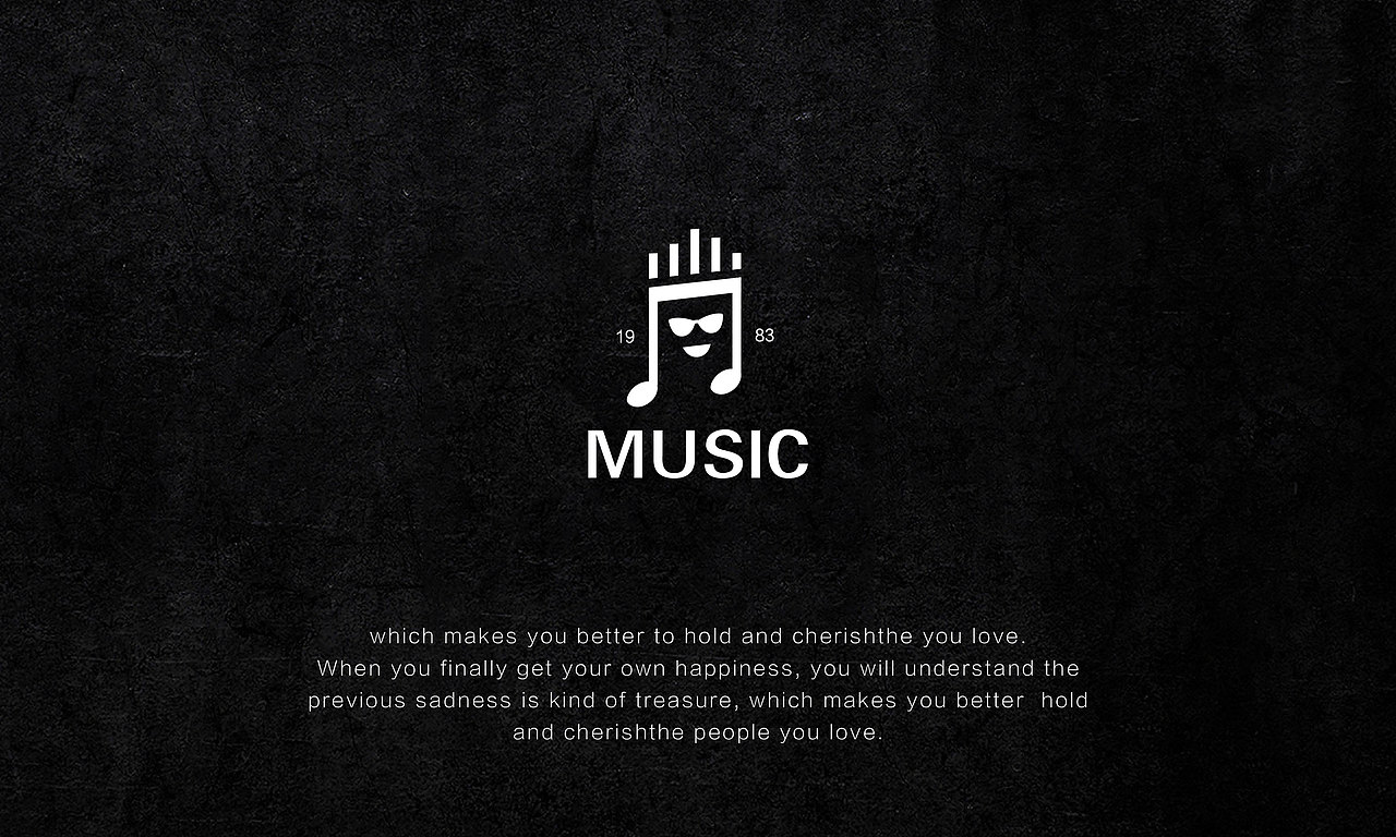 MUSIC 品牌形象设计  酷 表情  舞蹈 音乐LOGO 黑色VI