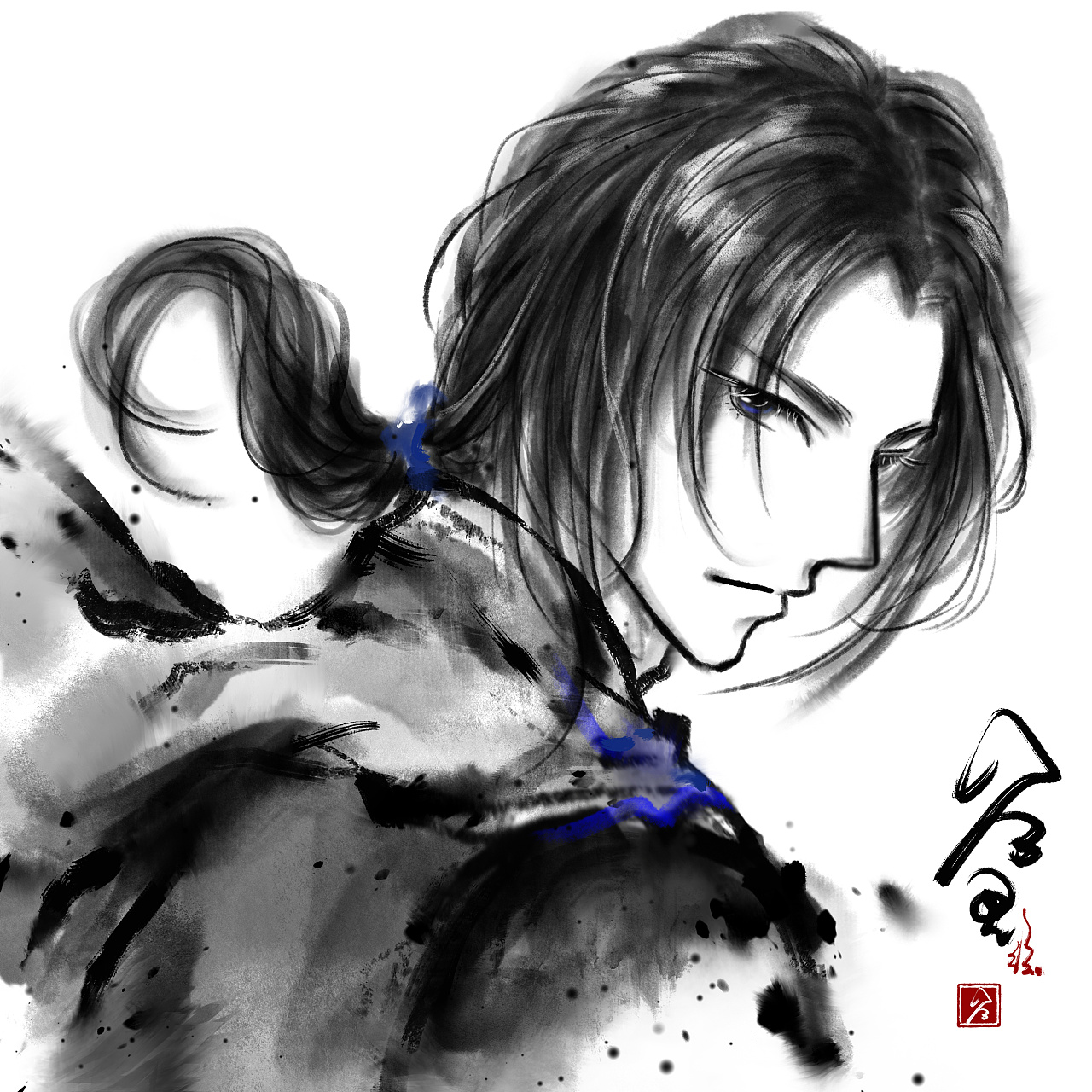 天行九歌 盖聂 水墨画风