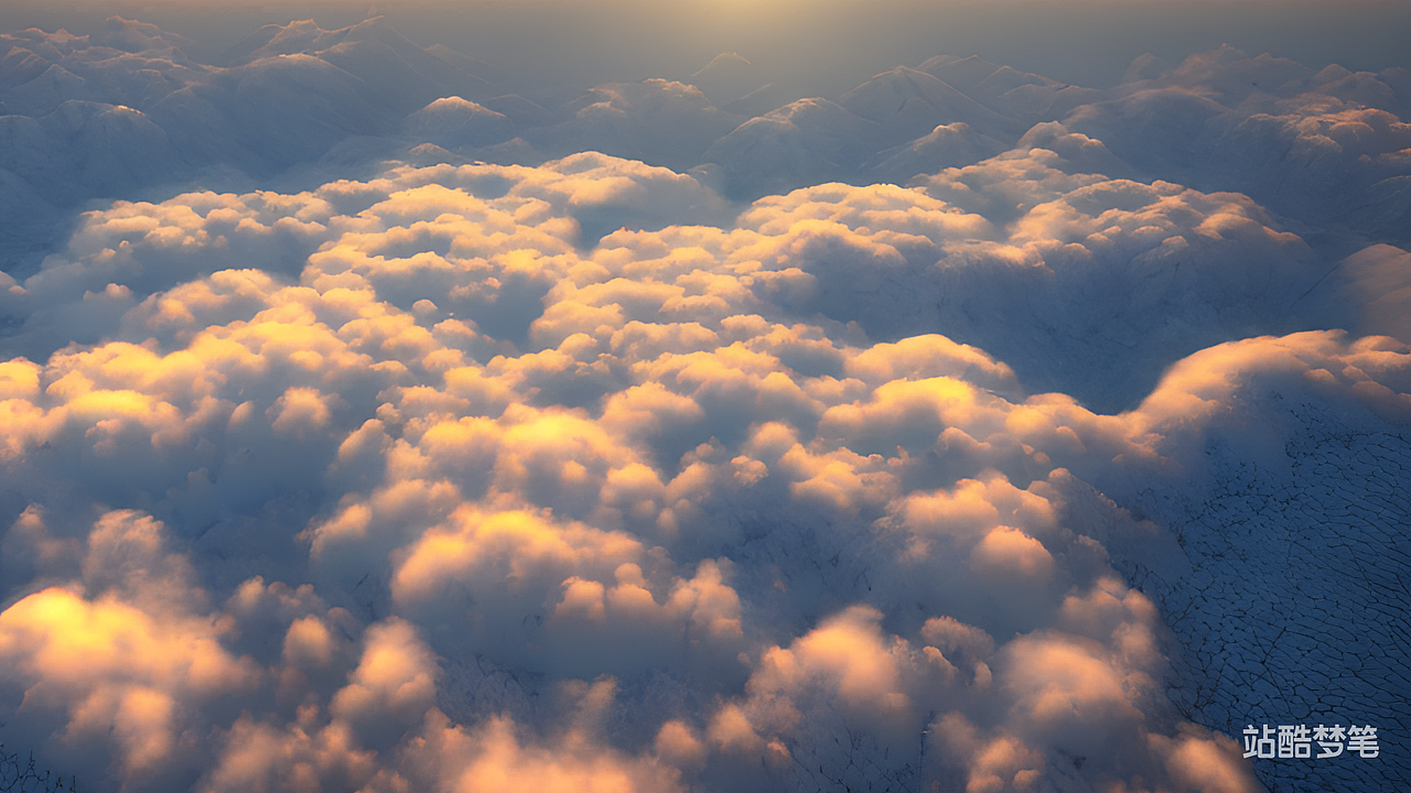 #站酷梦笔#山峦密布,云雾缭绕,航拍视角