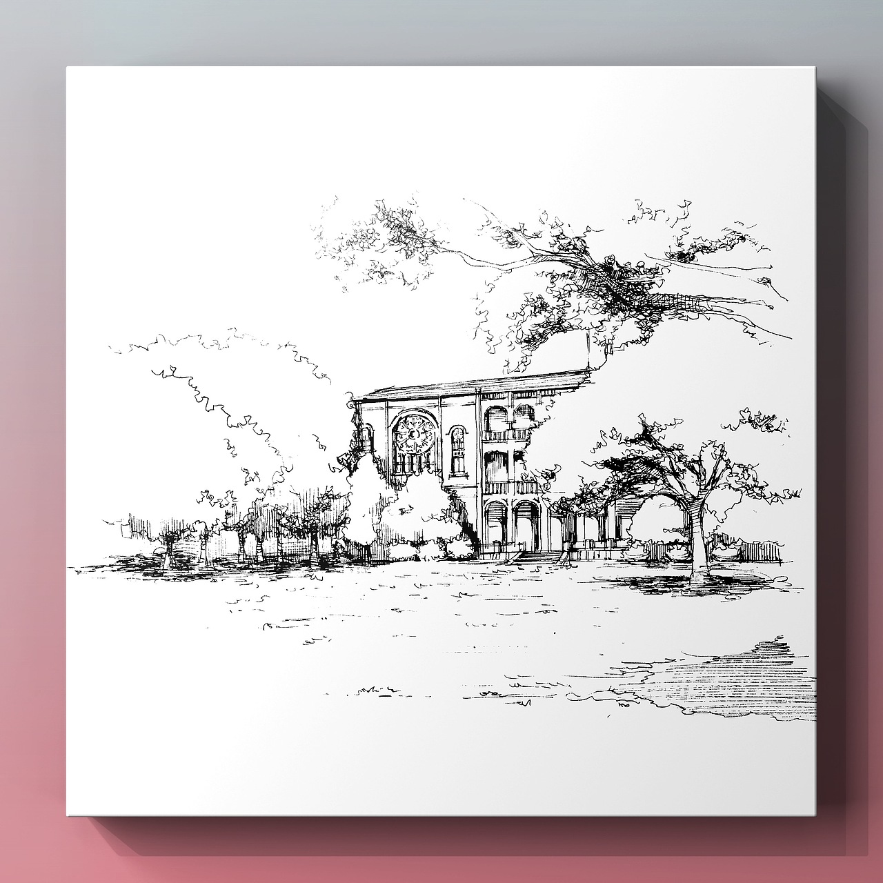 大学の建筑钢笔画（图ZNDU0ODQyMjQ=） - 绘画 - 站酷设计师阿水yetty原创素材 - 站酷ZCOOL