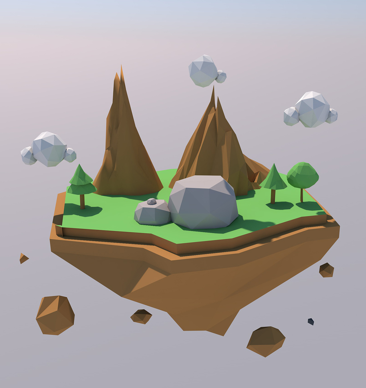 low poly c4d小岛(仅学习交流不商用)