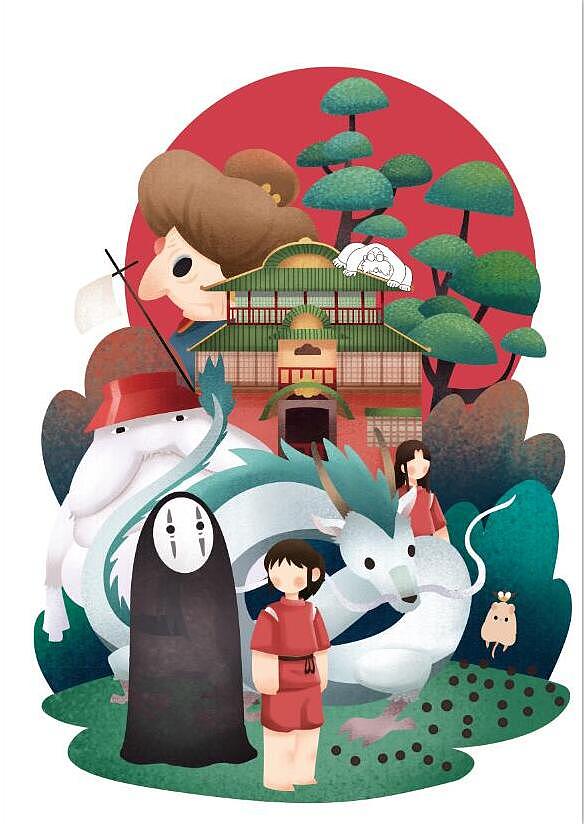 千与千寻 附过程图（图ZMTY4NTg1NjMy） - 商业插画 - 站酷设计师田里予原创素材 - 站酷ZCOOL