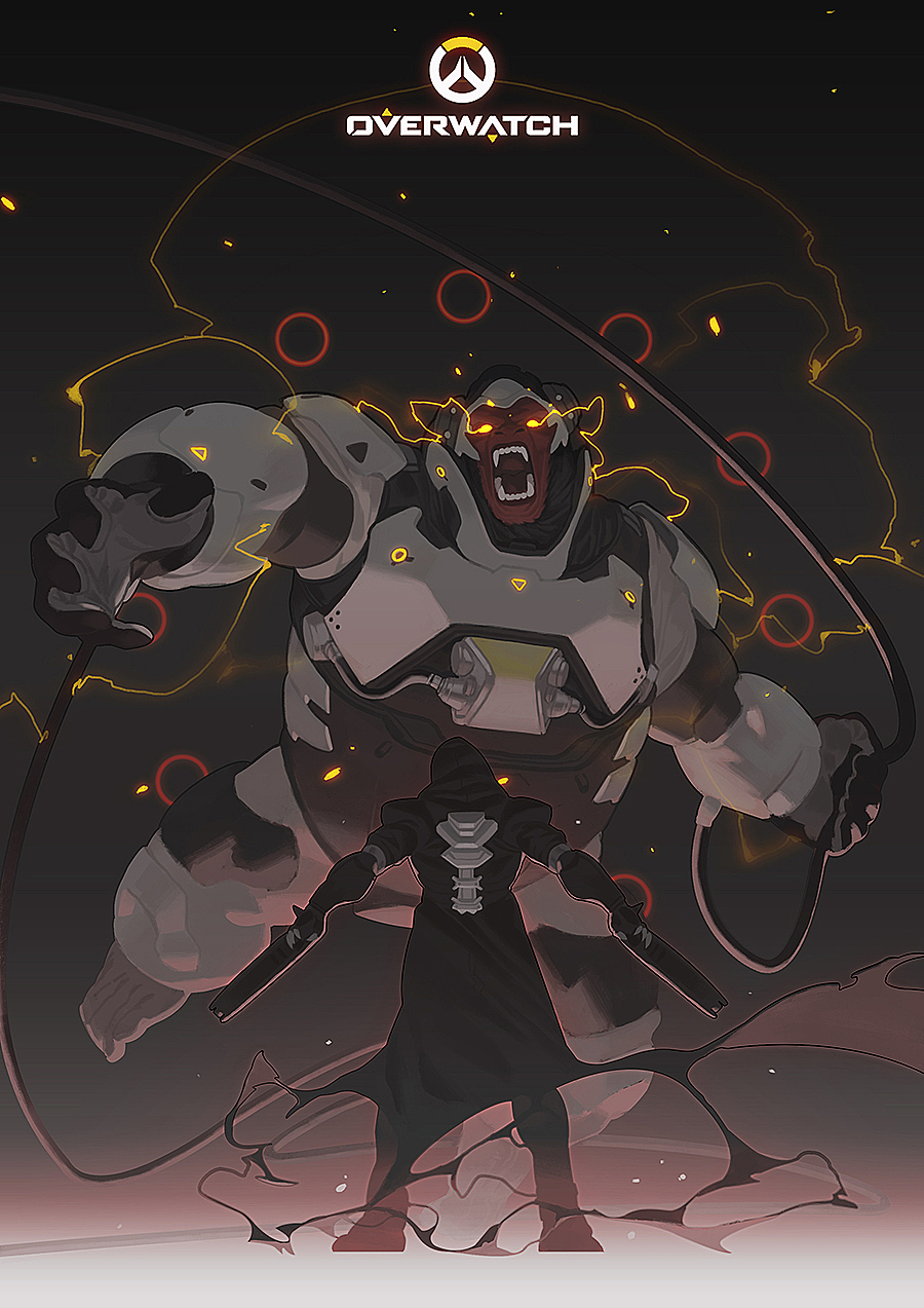 Overwatch 系列同人插画（图ZNjA2NjAyNjg=） - 游戏原画 - 站酷设计师蓝色放映原创素材 - 站酷ZCOOL