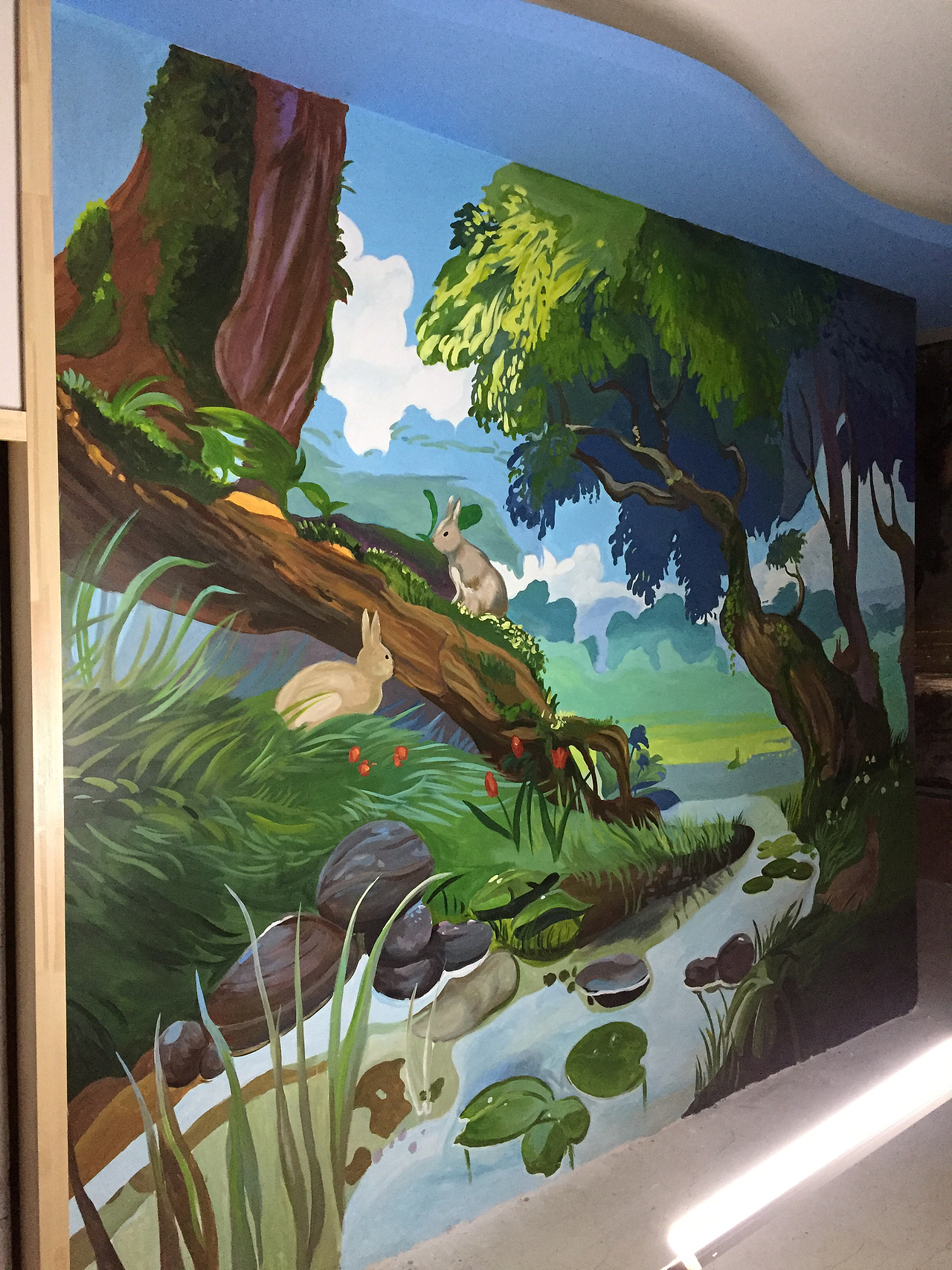 【常州市衡山路澳游宝贝亲子游泳馆森系壁画】