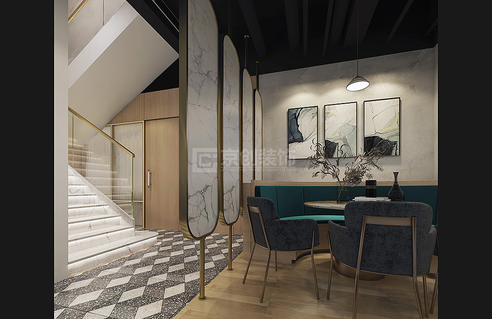 时尚风台湾菜系餐饮店设计效果图,郑州京创装饰效果图