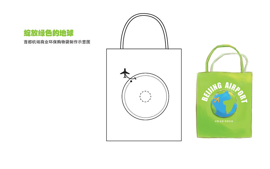 绽放绿色的地球——首都机场商业环保购物袋设计（图ZMTM0NjYxNg==） - 包装 - 站酷设计师qiruifan原创素材 - 站酷ZCOOL