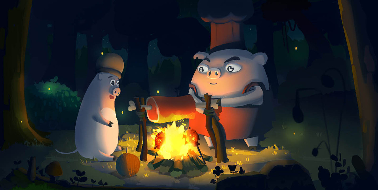 两个小猪伙伴（图ZMTQxMDM3MjY0） - 儿童插画 - 站酷设计师鱼明晚原创素材 - 站酷ZCOOL