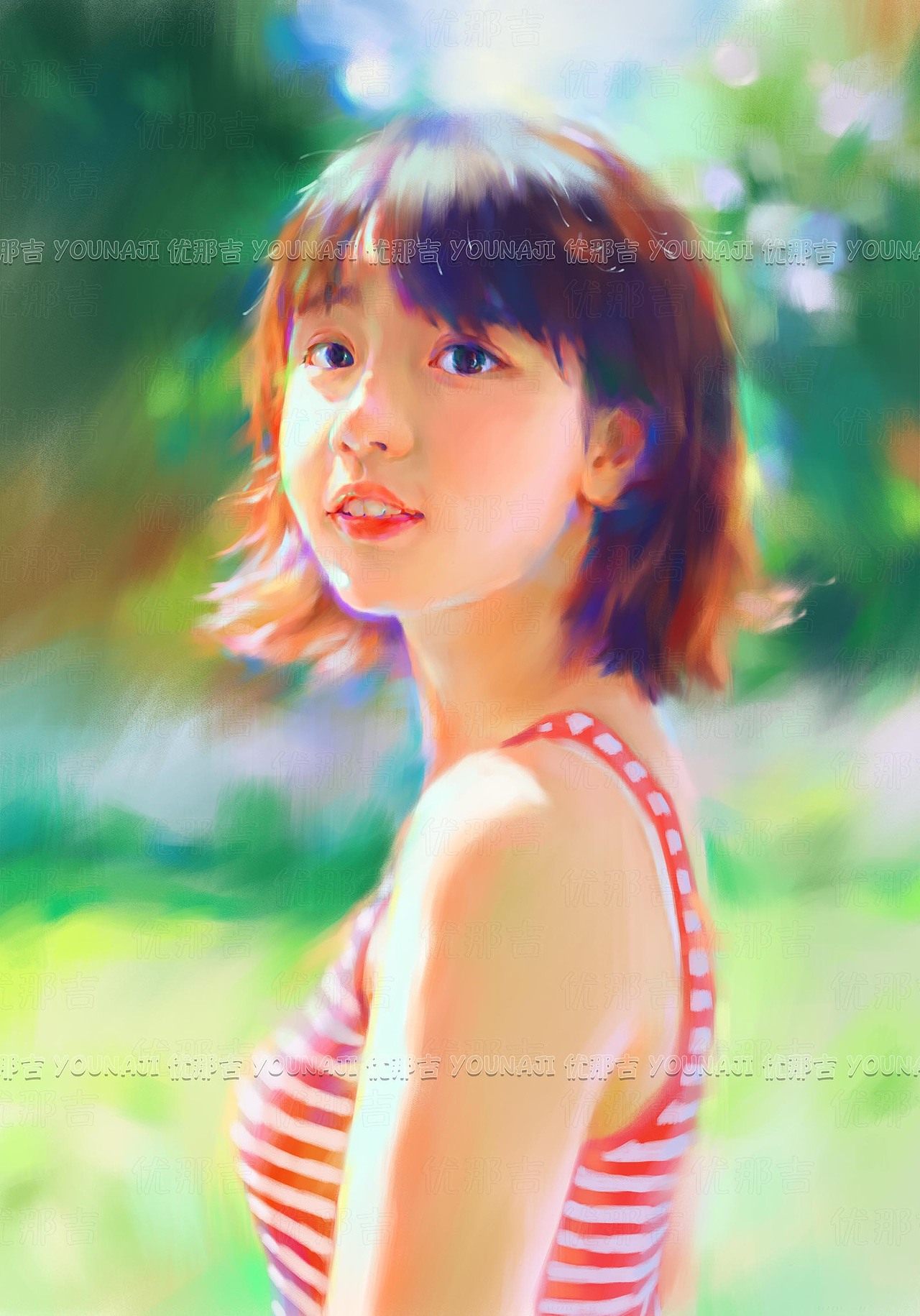 把你画成画|人物 猫|厚涂肖像画（图ZMjMwNTY0MTg4） - 创作习作 - 站酷设计师优那吉原创素材 - 站酷ZCOOL