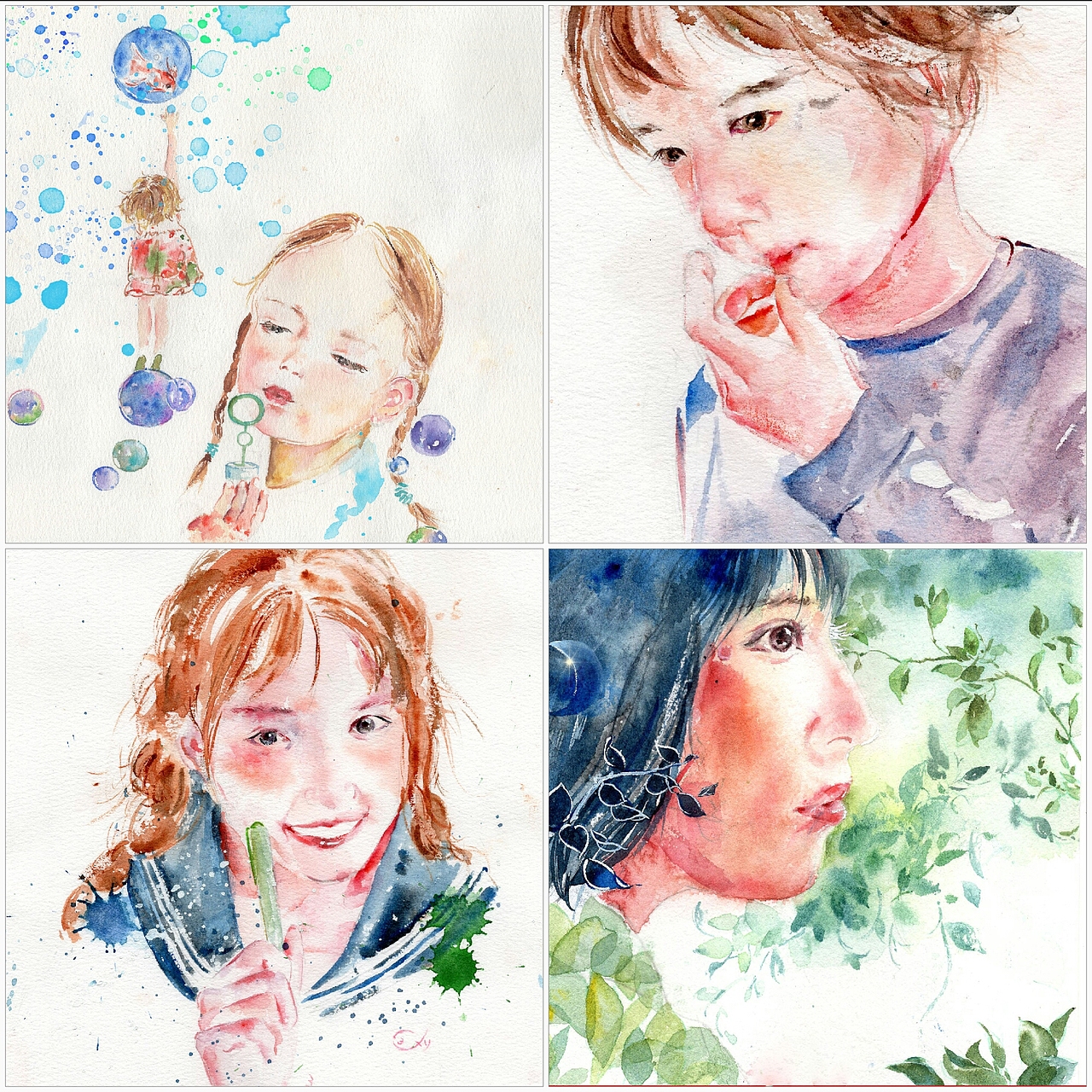 水彩人物肖像合集 和自己的碎碎念（图ZODk0MDQ3NTY=） - 绘画 - 站酷设计师行鱼xy原创素材 - 站酷ZCOOL