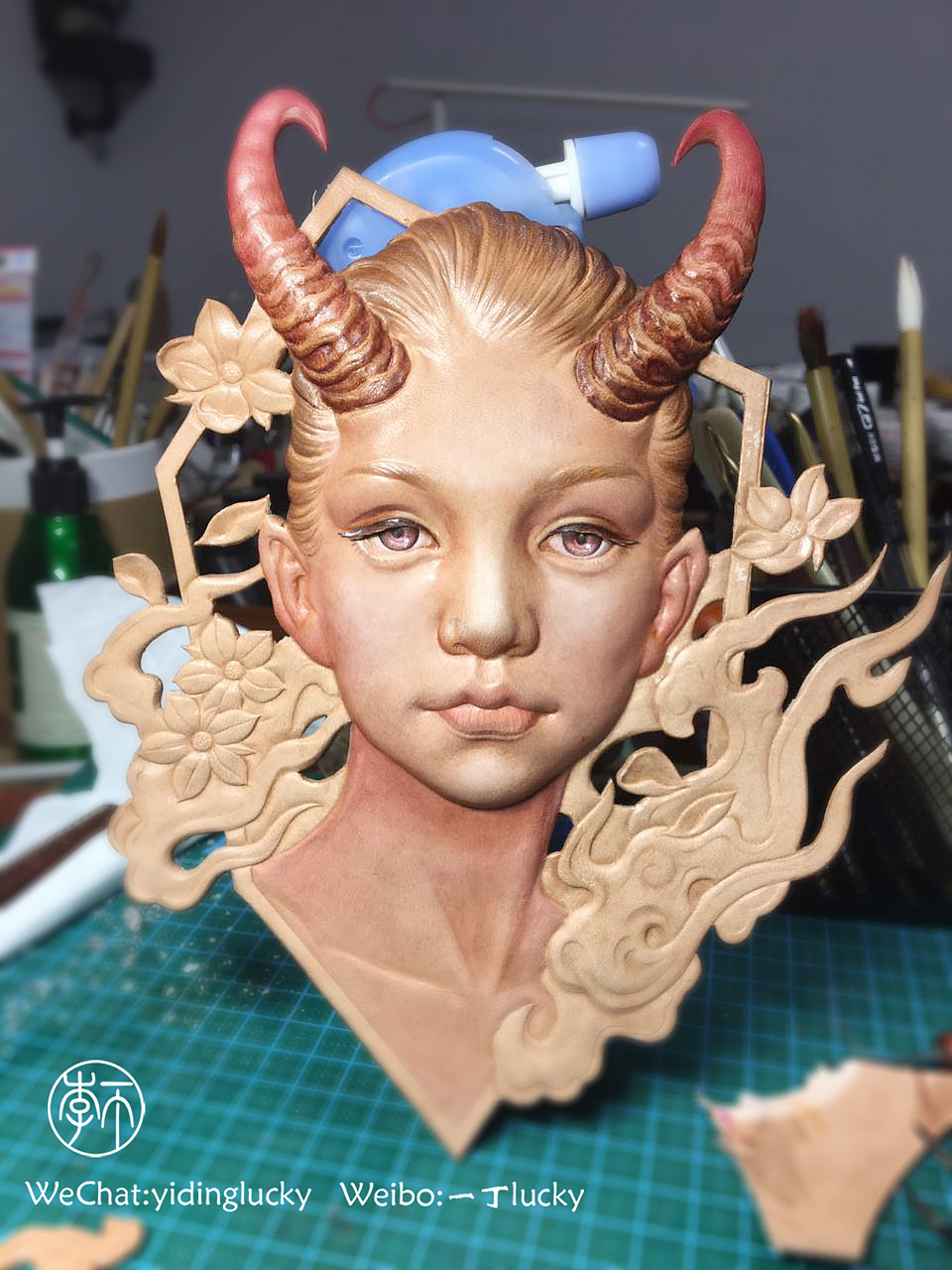 皮雕皮塑人物习作（图ZOTkxMzMzMjg=） - 工艺品设计 - 站酷设计师一丁lucky原创素材 - 站酷ZCOOL