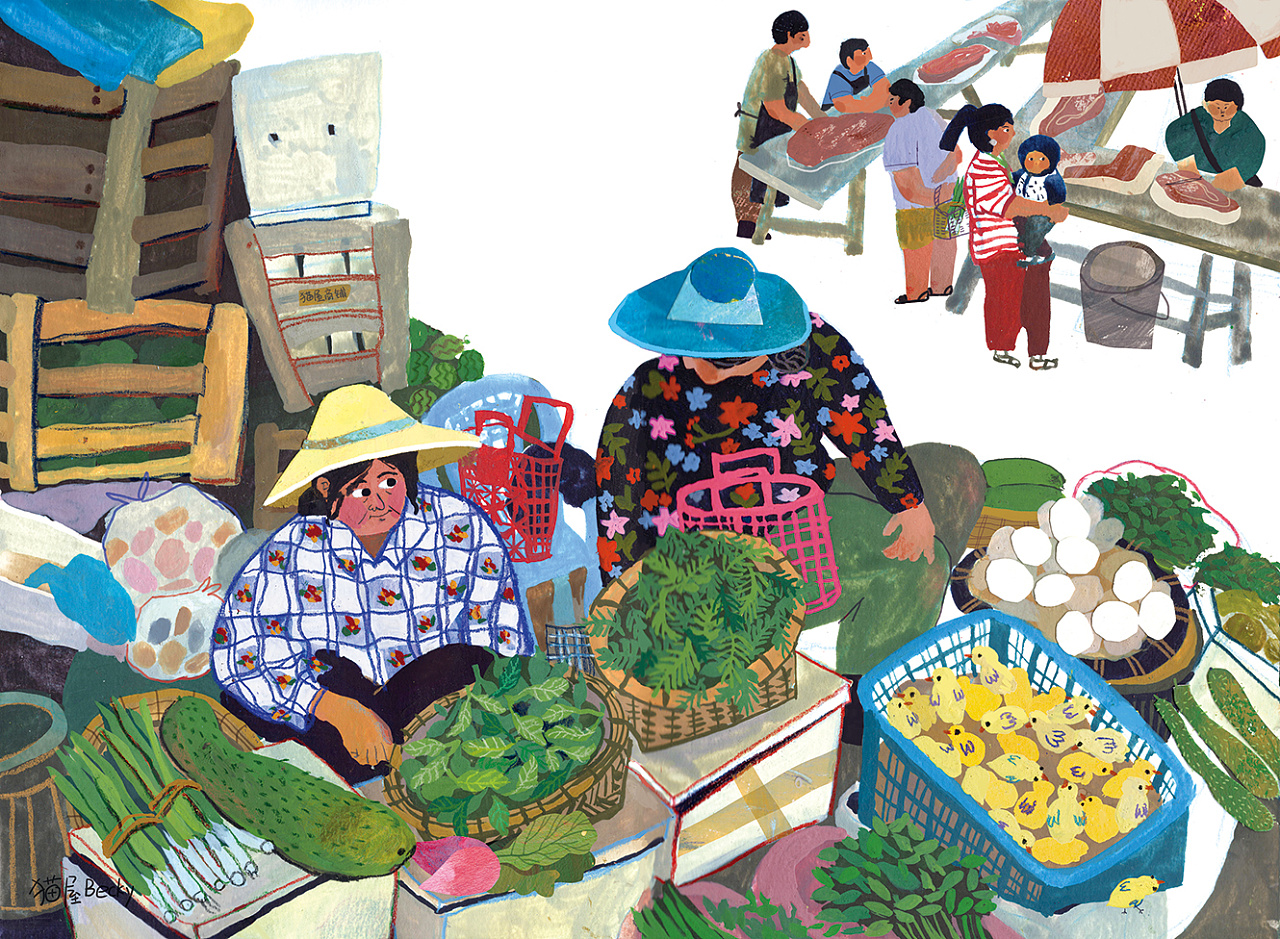 《今天的菜很新鲜哦》手绘系列插画(含绘画解说视频)