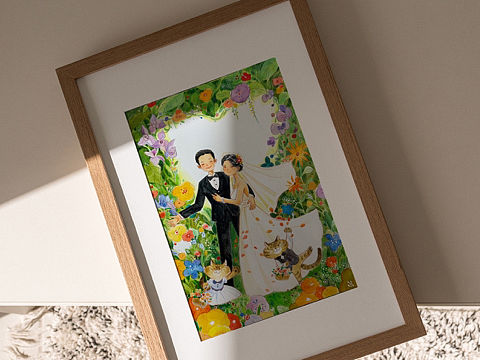 关于爱情-手绘水彩婚礼插画