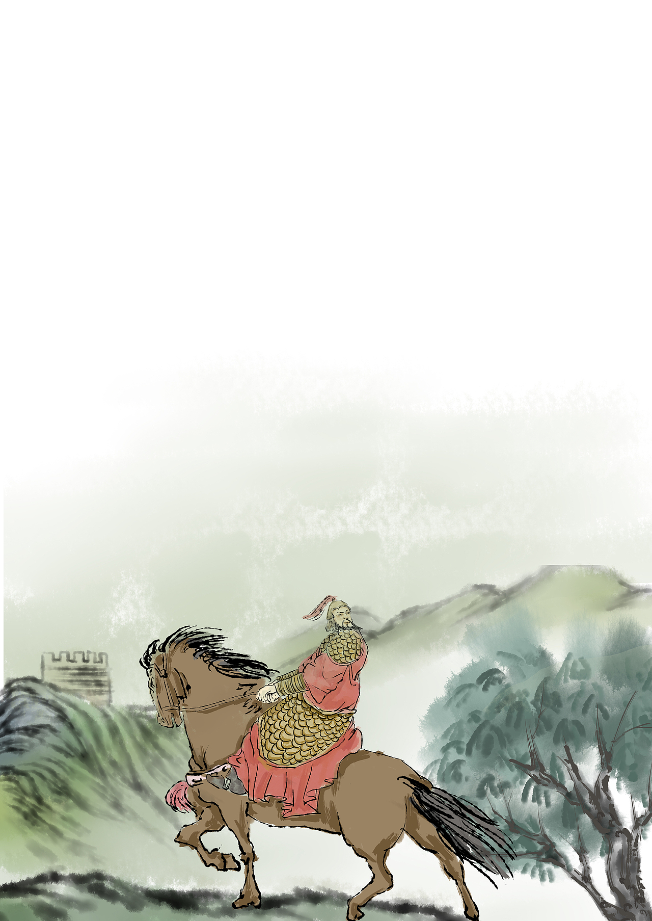 版绘水墨古诗配图