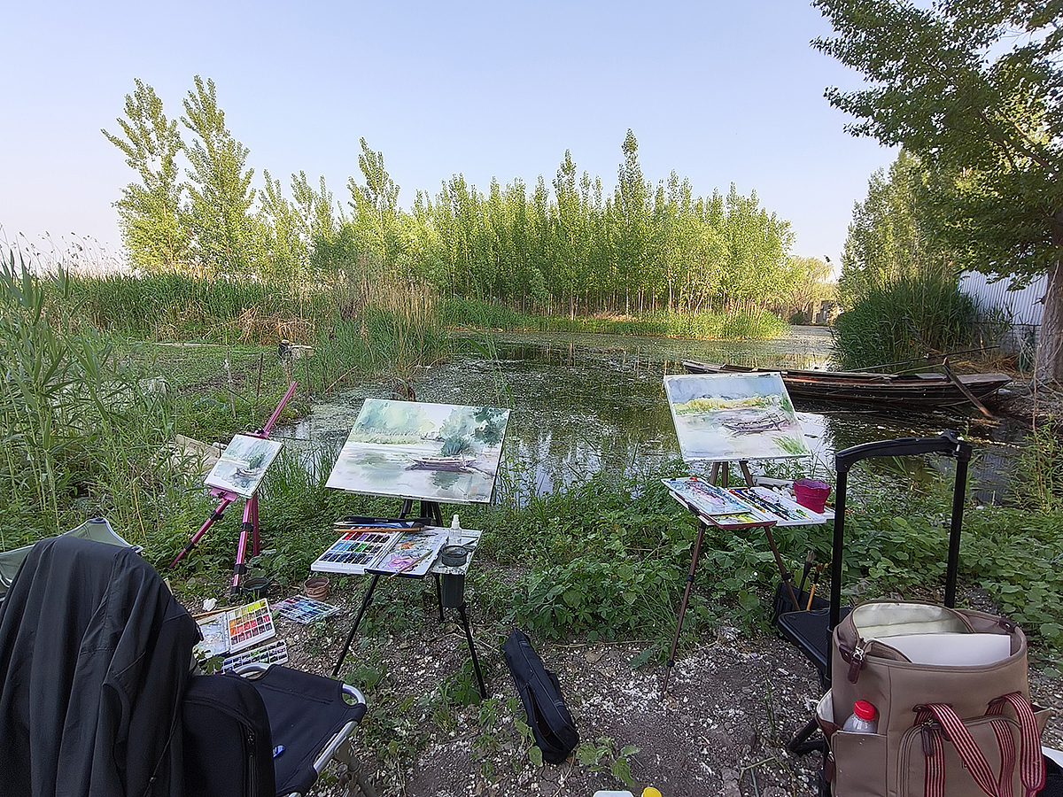 水彩写生—白洋淀水畔