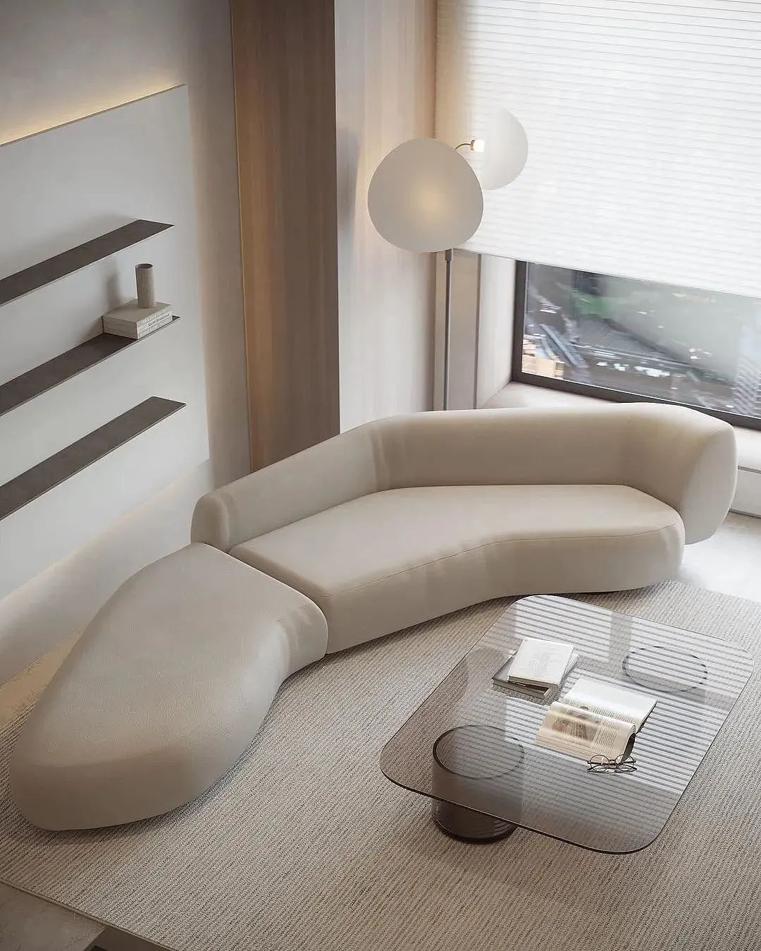 家装案例赏析——230㎡奶油色公寓现代优雅与温柔细腻