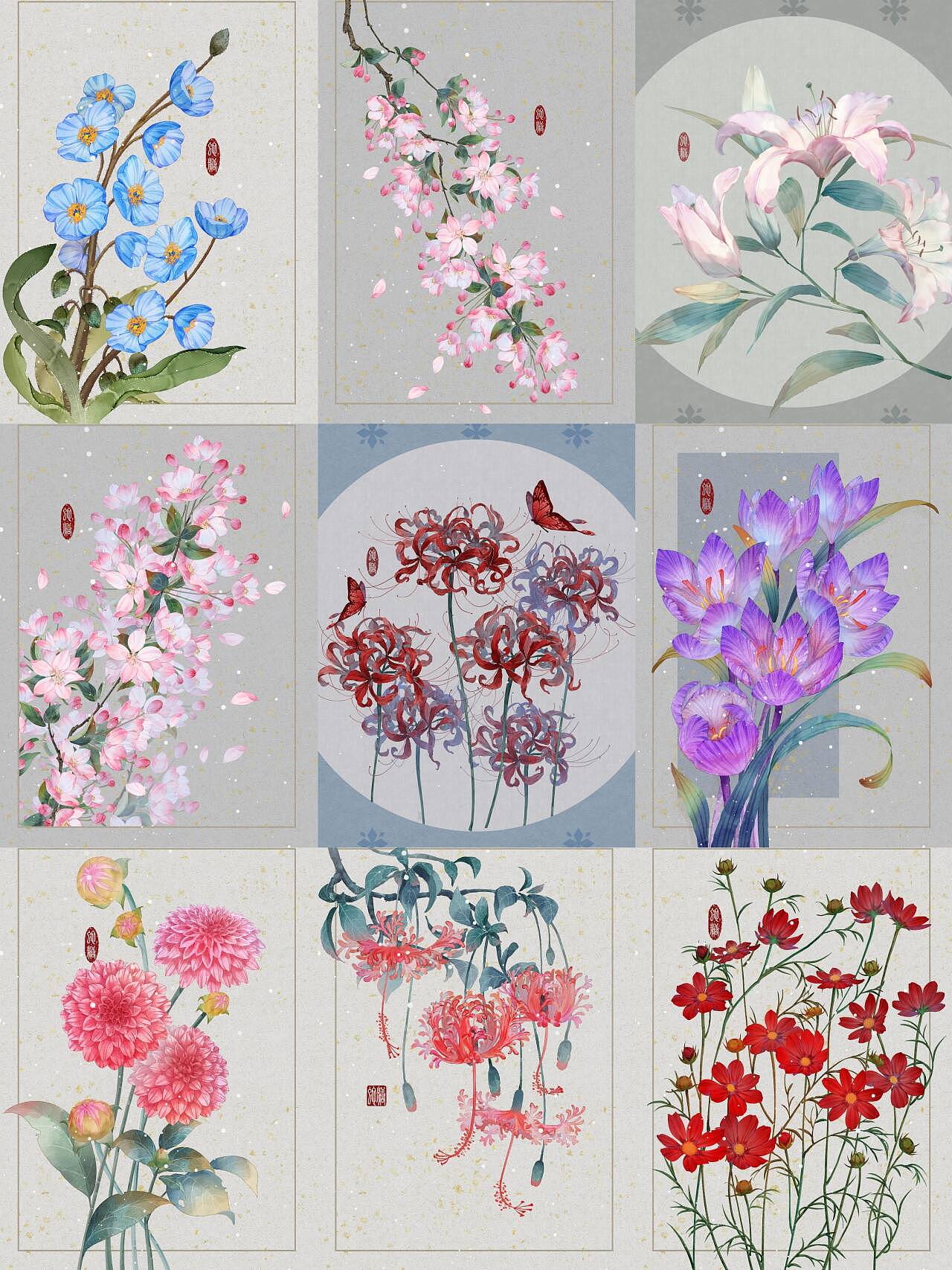 花卉集合（图ZMzYxNjU2NjE2） - 创作习作 - 站酷设计师蛇棠原创素材 - 站酷ZCOOL