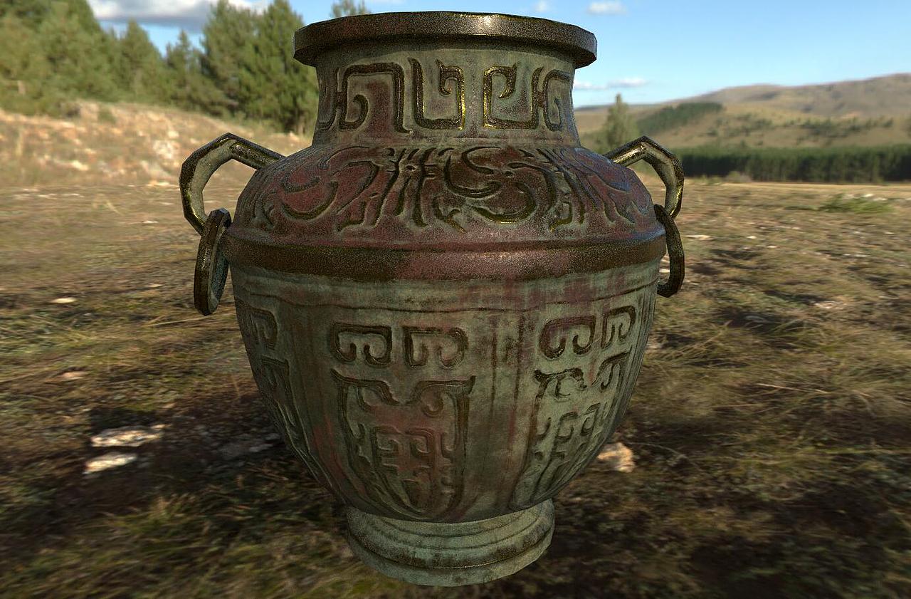 一个次时代青铜壶雕刻