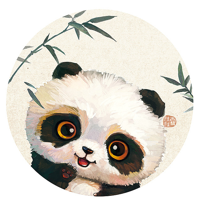 【萌宠by雪娃娃】——熊猫&竹&荷花&银杏&枇杷（图ZMTY2MTEzNTAw） - 商业插画 - 站酷设计师雪娃娃童画原创素材 - 站酷ZCOOL