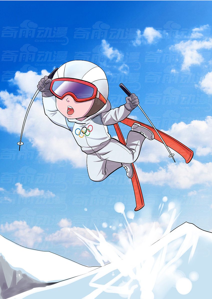 商业插画宣传漫画2022年北京冬奥会宣传插画