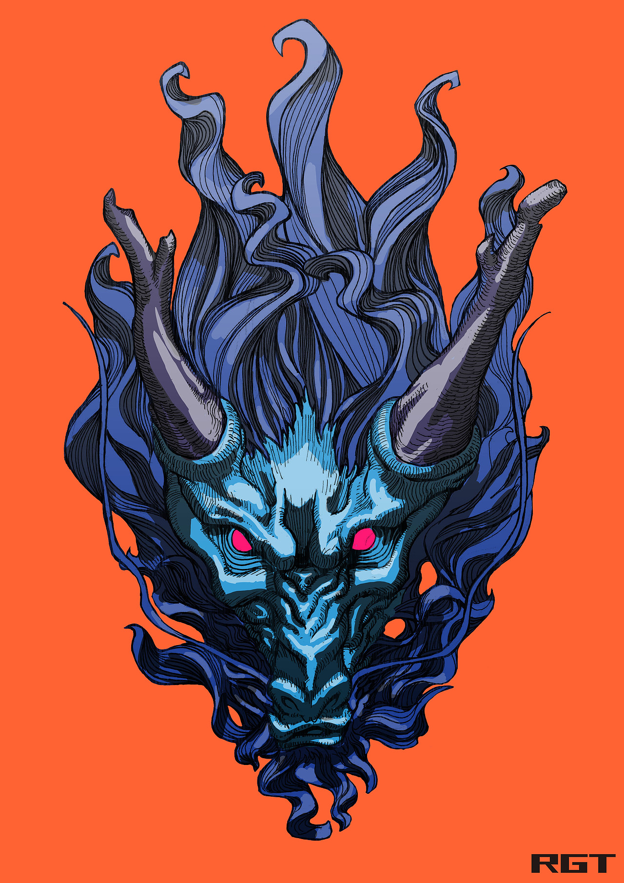 傩魂（图ZMjQzMDAyNjI4） - 新锐潮流插画 - 站酷设计师RGT_tutu原创素材 - 站酷ZCOOL