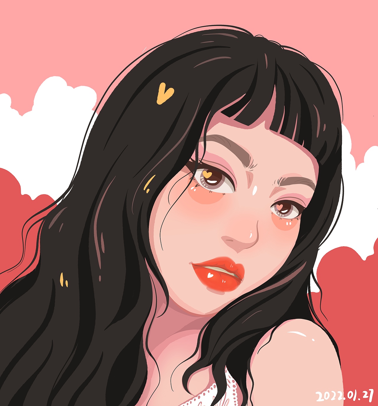 人像手绘插画（图ZMjg2NzUzNDIw） - 创作习作 - 站酷设计师美丽又可爱的媛媛原创素材 - 站酷ZCOOL