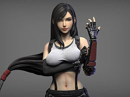 蒂法 gk雕像 手辦 模型及渲染效果展示