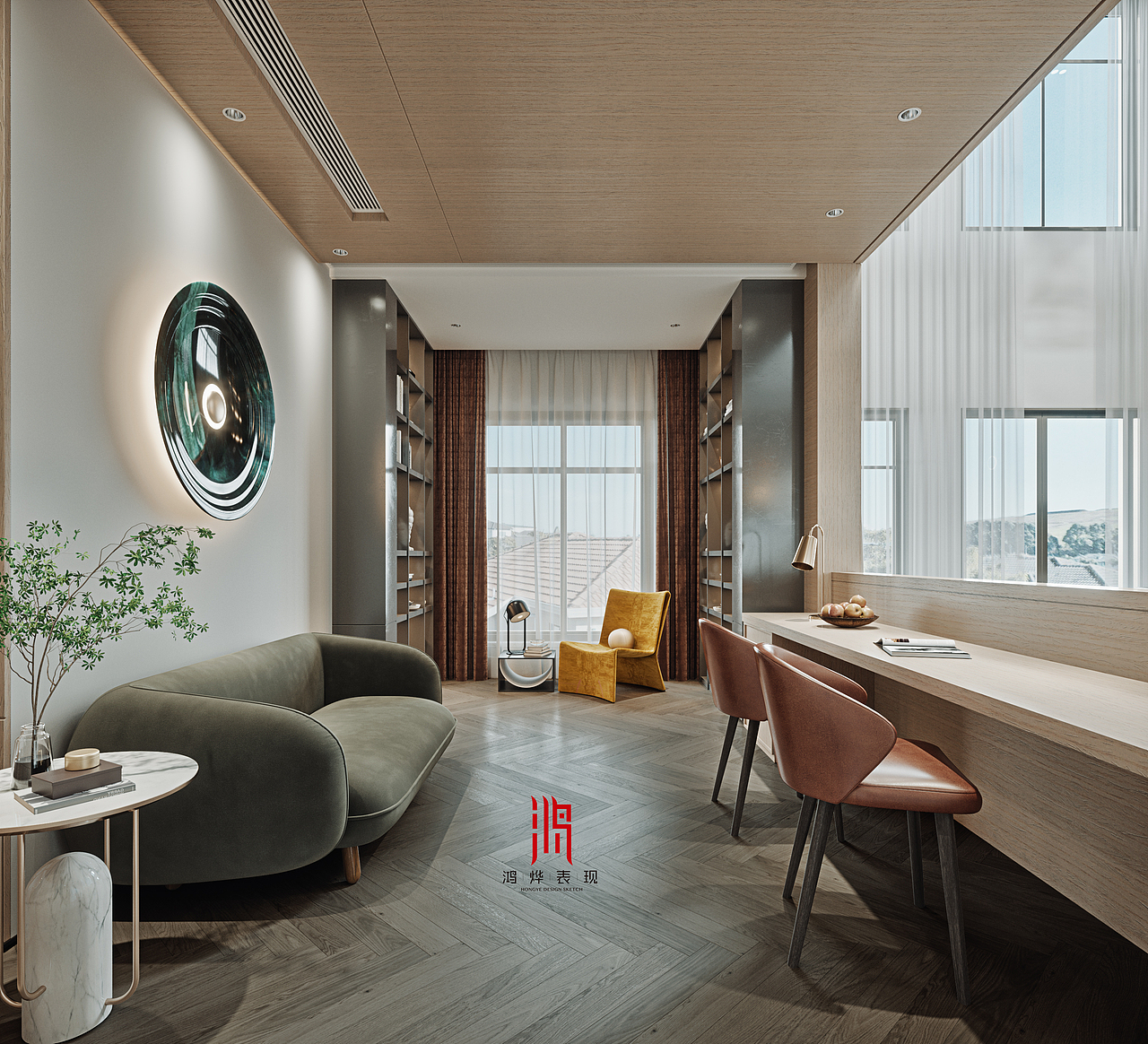 客餐厅（图ZMjQ5NDc1NDI0） - 家装设计 - 站酷设计师鸿烨表现原创素材 - 站酷ZCOOL