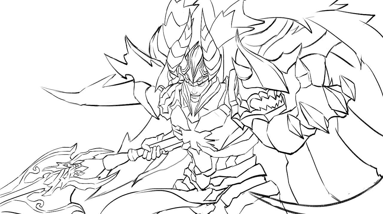 《王者荣耀》吕布 天魔缭乱同人|插画|游戏原画|插画师jchan_原创作品