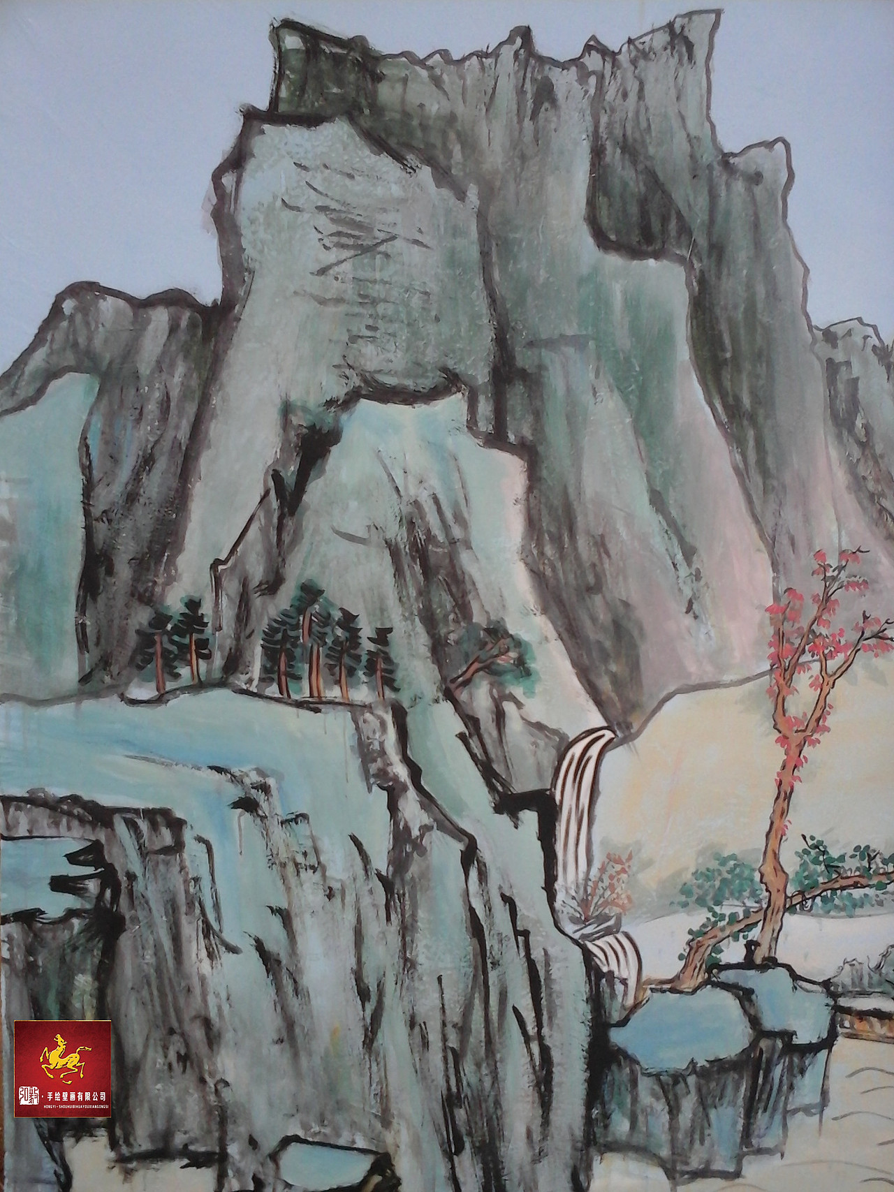 手绘壁画山水之《经典集萃》