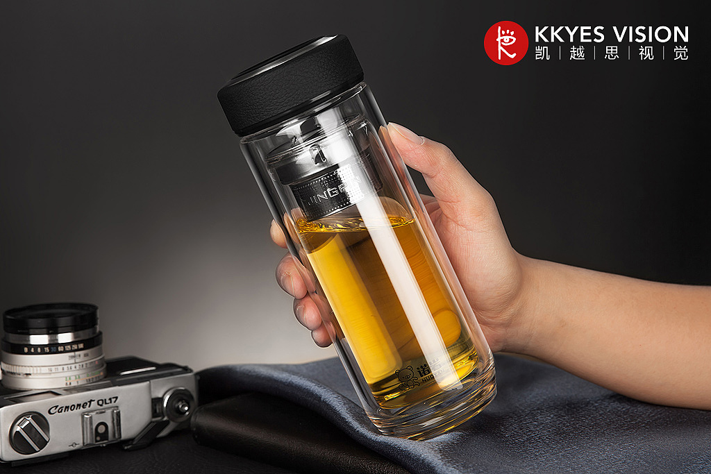 双层玻璃水杯 茶杯 杯子 静物产品拍摄商业摄影