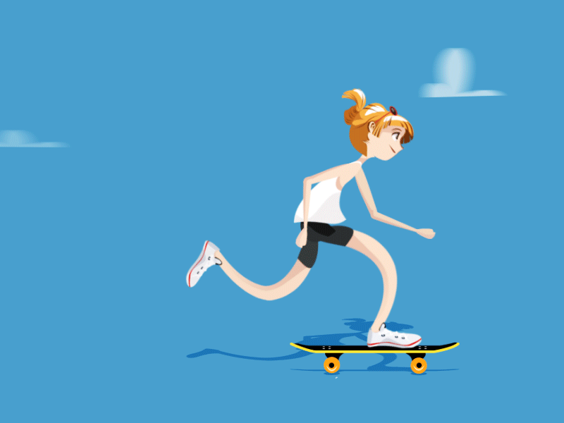滑滑板表情包 gif图片