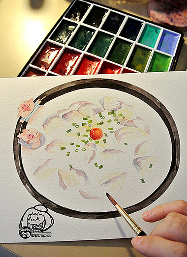酸菜鱼简笔画图片彩色图片