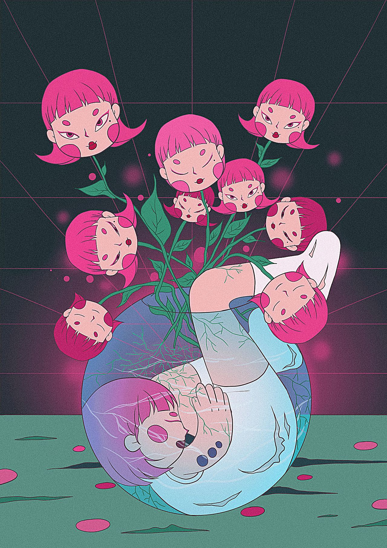 《孤独患者》系列插画（图ZMjcxODE5ODQ0） - 创作习作 - 站酷设计师蓝愫原创素材 - 站酷ZCOOL