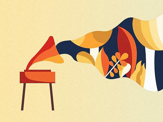 留聲機插畫教程（個人主頁-ZMzAyNzcxMjQ=） - 創(chuàng)作習作 - 站酷設計師花生味的瓜子原創(chuàng)素材 - 站酷ZCOOL