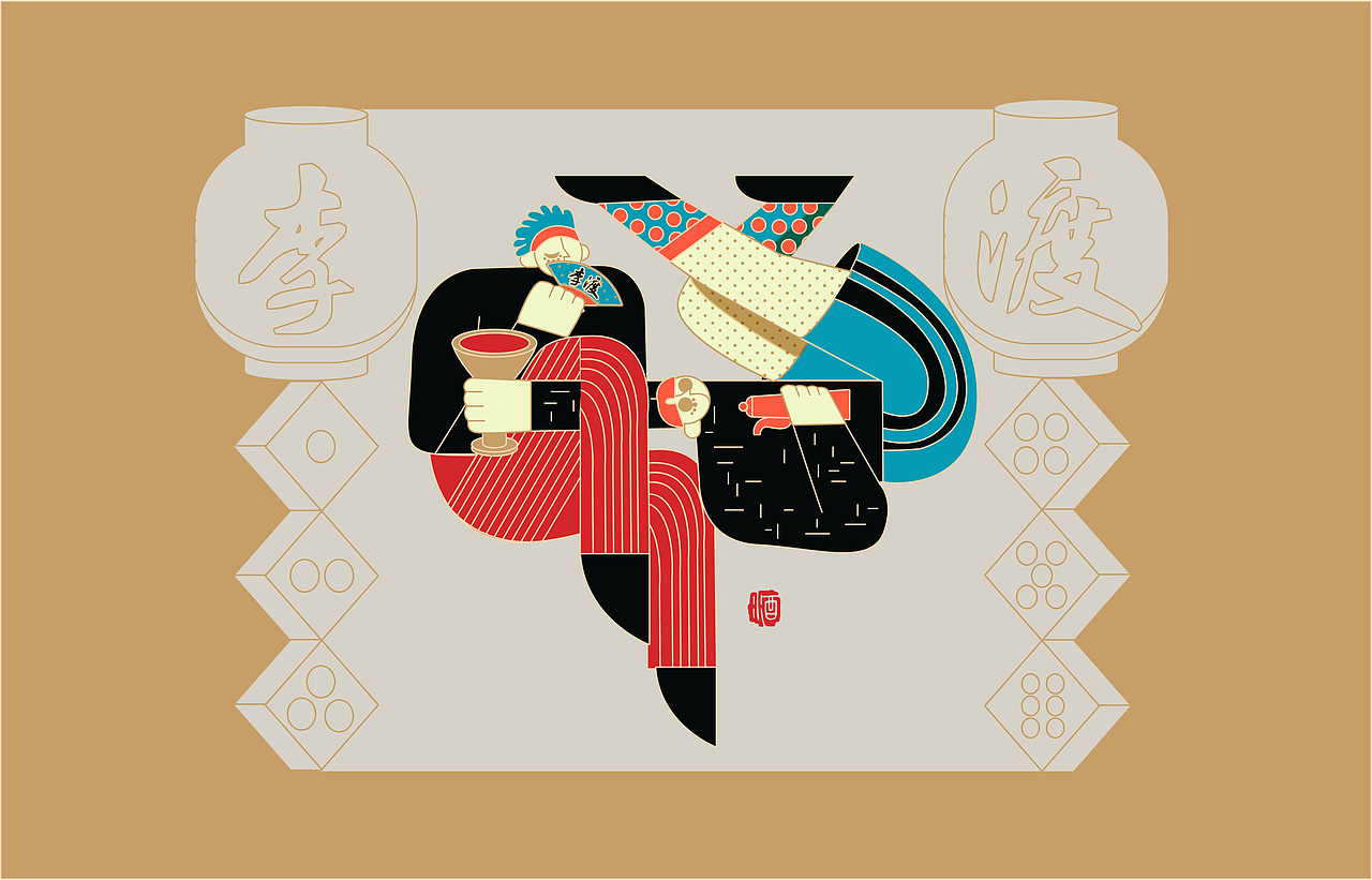 与时光交杯 | 古与今的觥筹交错（图ZMjU1MjM3ODky） - 海报 - 站酷设计师菓皮原创素材 - 站酷ZCOOL