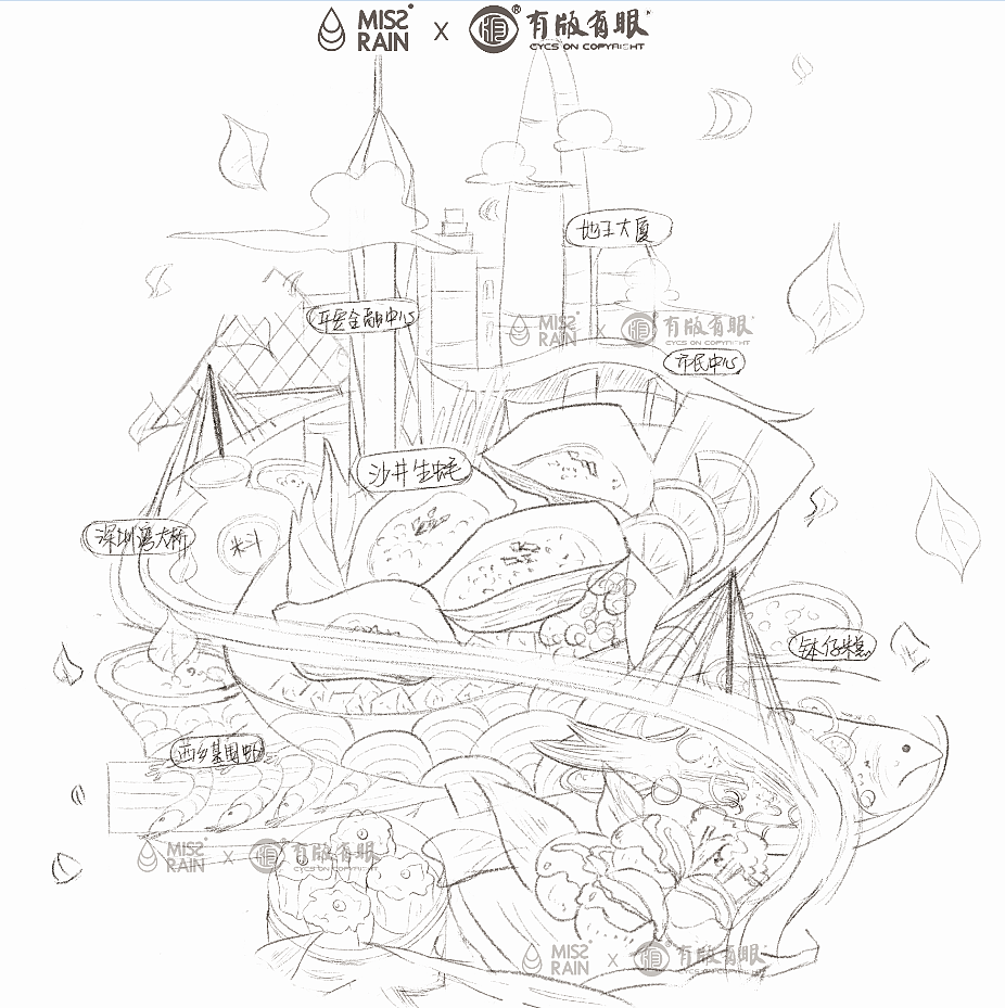 missrain手绘系列城市印象之深圳美食