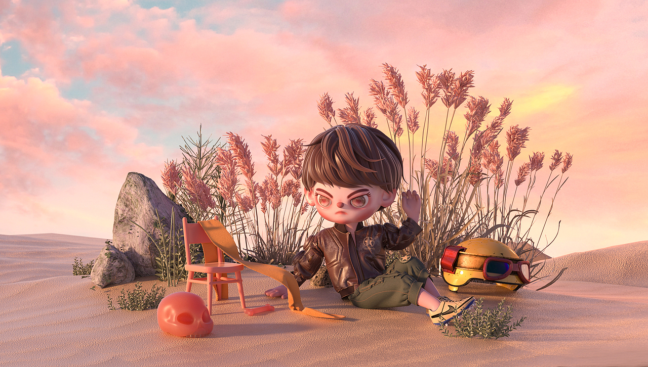 等我醒来的时候小王子已经离开了,留下了他金黄的围巾。