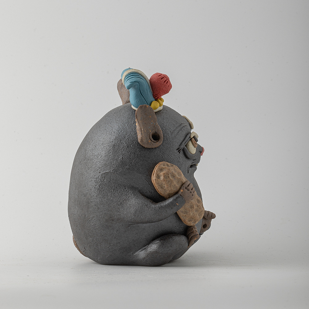 器十二景德镇陶瓷捏雕手工原创十二生肖鼠茶宠摆件