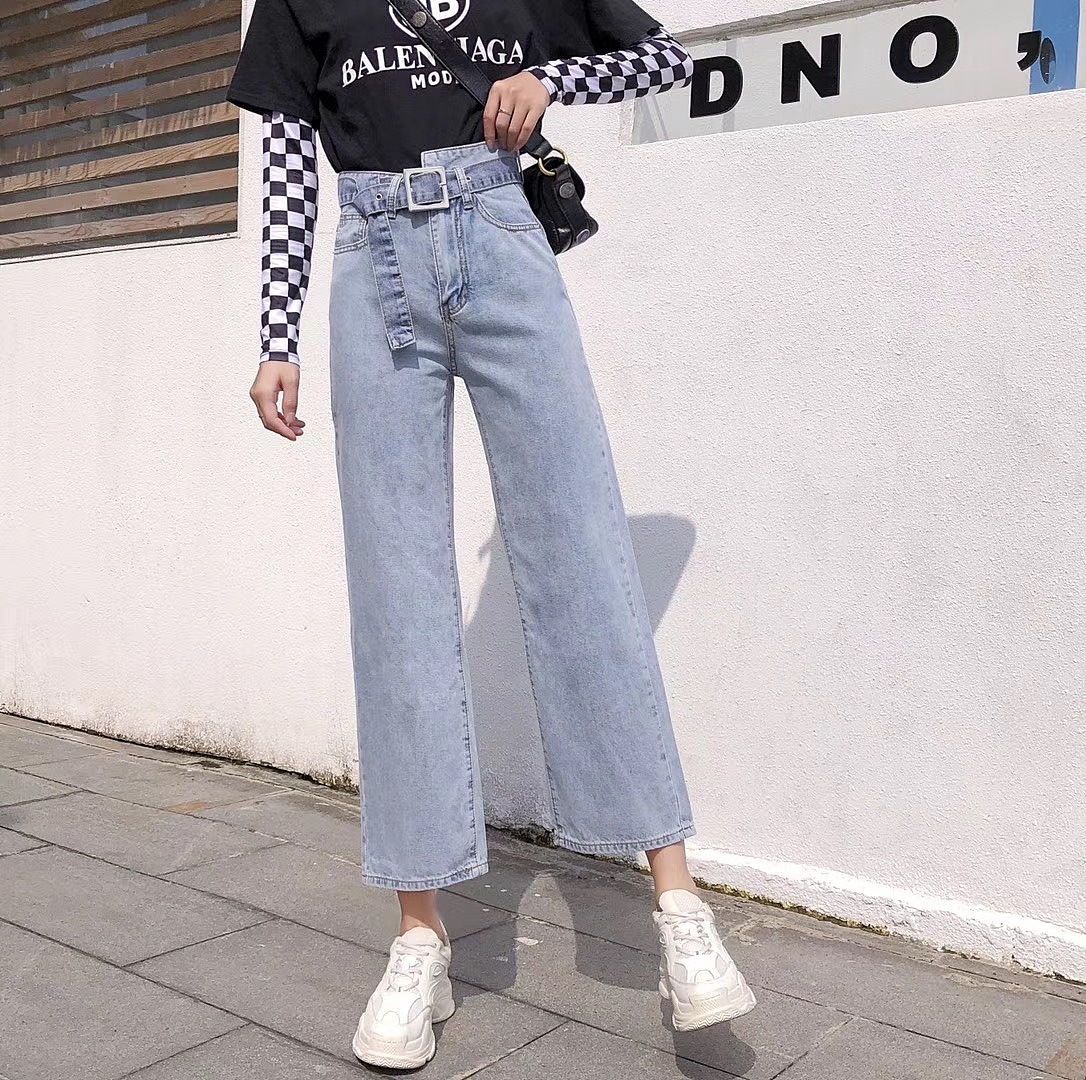 模特周洛希休闲裤 阔腿裤 破洞裤 修身裤 广州裤子摄影