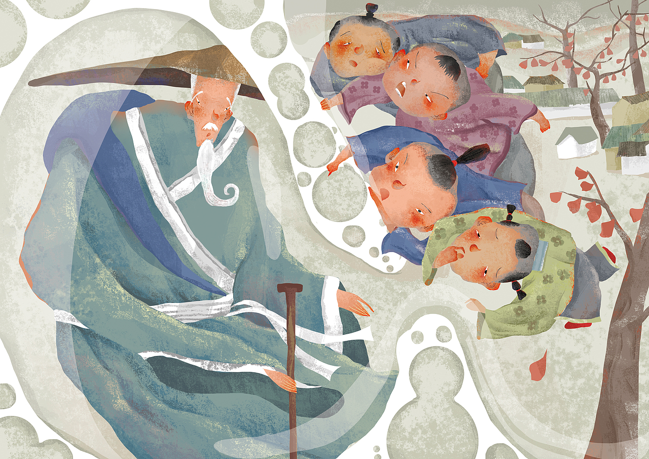 习作《回乡偶书》插图