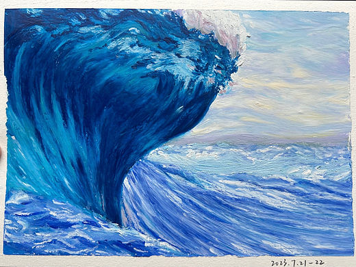 油画棒｜海浪（个人主页-ZNjU5NzA0NDA=） - 绘画 - 站酷设计师云侠蛙蛙原创素材 - 站酷ZCOOL