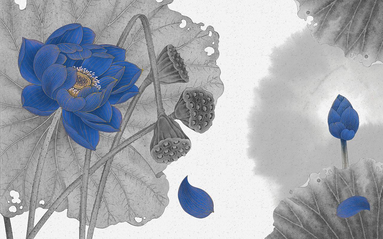 纱画、文创卷帘图案-荷花（图ZMjg0NjUzMjUy） - 图案 - 站酷设计师裕隆家居原创素材 - 站酷ZCOOL