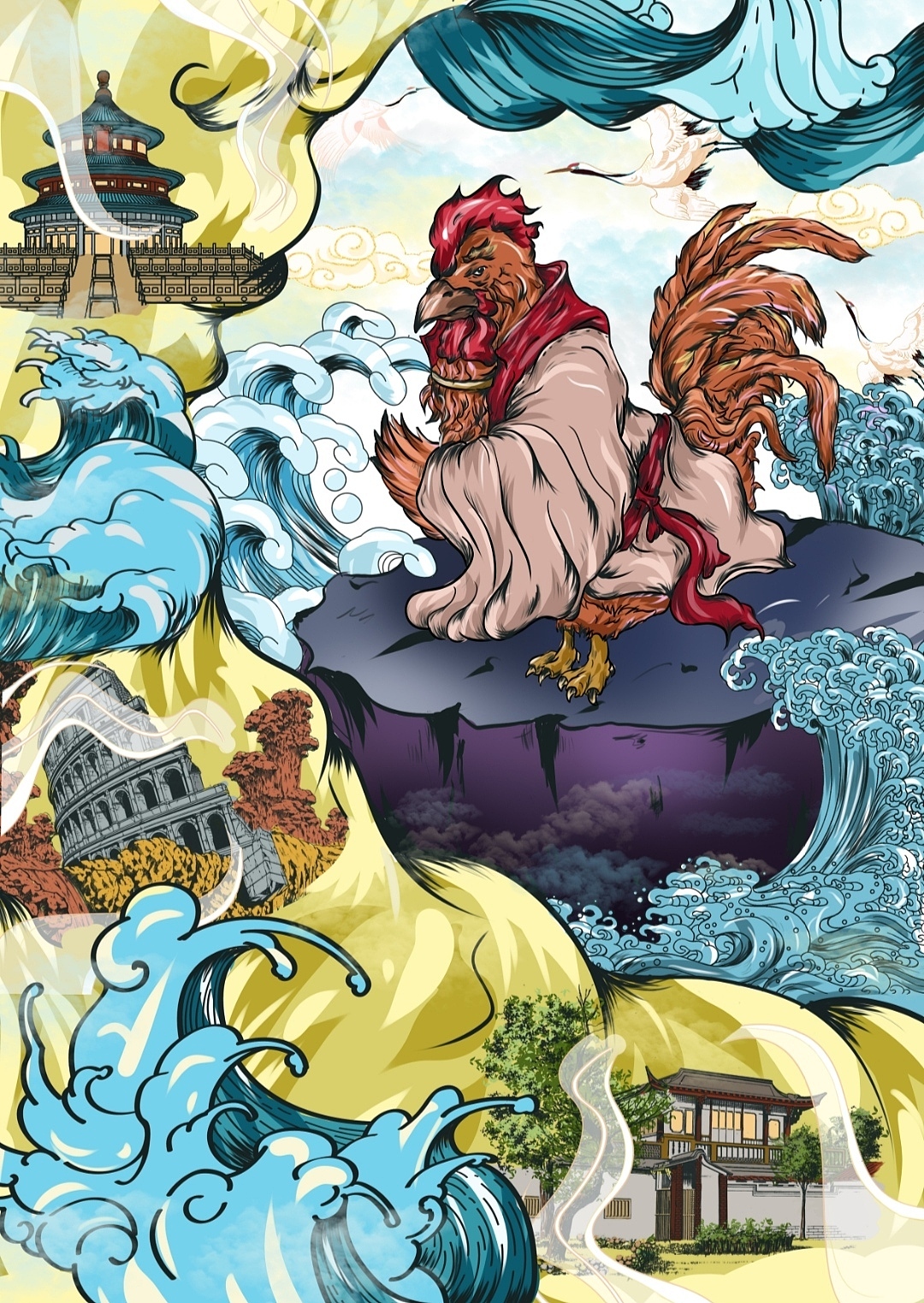 酉鸡（图ZMjU4NTczOTIw） - 商业插画 - 站酷设计师羽白102原创素材 - 站酷ZCOOL