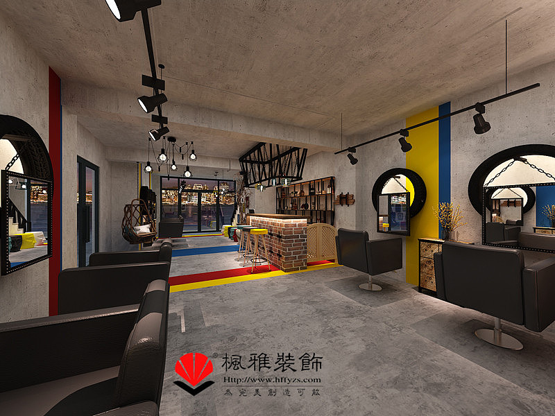 合肥工业风美发店装修设计效果图